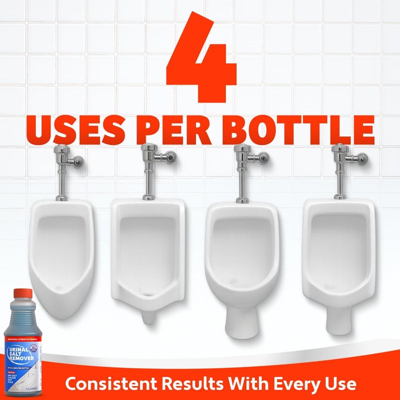 Escentile Commercial-Grade Urinal Salt Remover – Made in the USA – Odor Neutralizing Urinal Cleaner for Salt, Calcium, Rust and Scale Build-Up – Safe For All Plumbing – 32 fl oz - Image 4